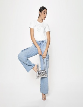 Playera manga corta Studio F cuello redondo para mujer