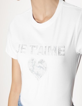 Playera manga corta Studio F cuello redondo para mujer