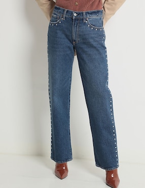 Jeans Straight Abercrombie & Fitch Corte Cintura Para Mujer