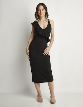 Vestido Midi Casual Devendi Para Mujer