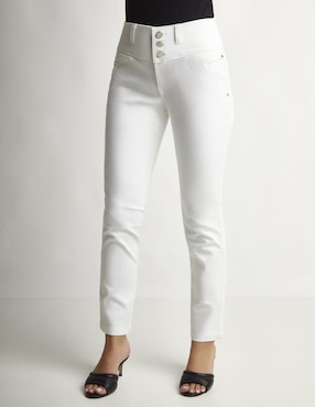 Jeans Skinny Devendi 11258 Corte Cintura Alta Para Mujer