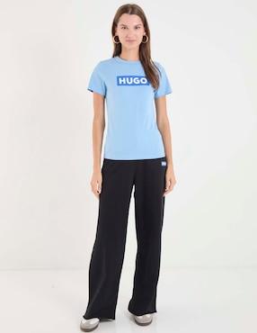 Playera manga corta HUgo Blue cuello redondo para mujer