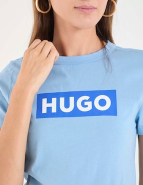 Playera manga corta HUgo Blue cuello redondo para mujer