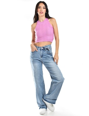 Jeans relaxed wide leg Roman Fashion J-Dx-299-Light para mujer