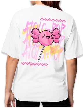 Playera manga corta Juana Gallo Ajolo Pop cuello redondo para mujer