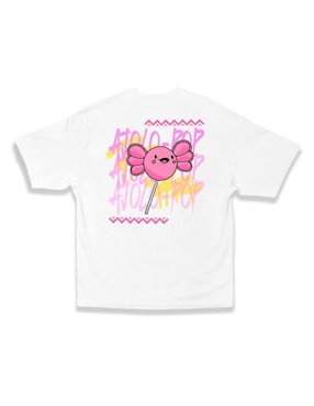 Playera manga corta Juana Gallo Ajolo Pop cuello redondo para mujer