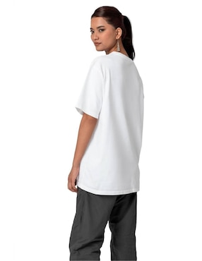 Playera manga corta Juana Gallo Happy Oversize cuello redondo para mujer