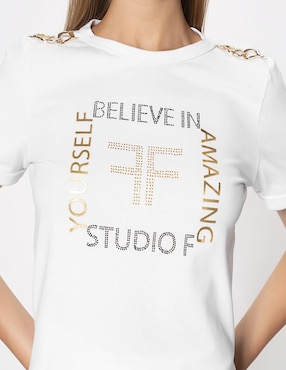 Blusa Studio F manga corta para mujer