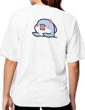 Playera manga corta Juana Gallo Sharky Oversize cuello redondo para mujer