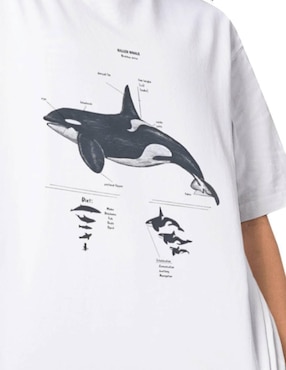 Playera manga corta Juana Gallo Orca Oversize cuello redondo para mujer