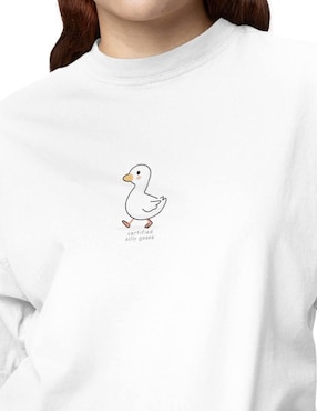Playera manga corta Juana Gallo Silly Goose Oversize cuello redondo para mujer