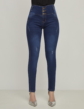 Jeans Skinny Devendi Corte Cintura Alta Para Mujer