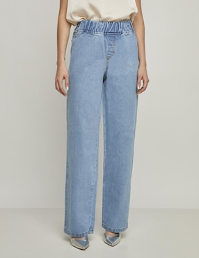 Jeans Wide Leg Devendi Corte Cintura Alta Para Mujer