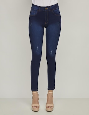 Jeans Skinny Devendi Corte Cintura Alta Para Mujer