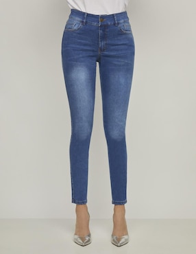 Jeans Skinny Devendi Corte Cintura Alta Para Mujer