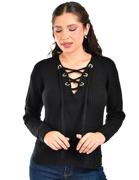 Suéter Roman Fashion cuello V para mujer