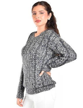Suéter roman fashion cuello redondo para mujer