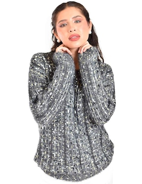Suéter roman fashion cuello redondo para mujer