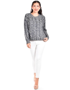 Suéter roman fashion cuello redondo para mujer