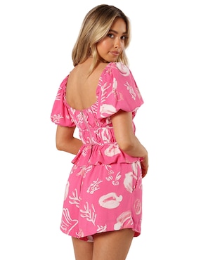 Blusa Petal + Pup manga corta para mujer