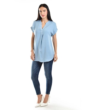 Blusa Roman Fashion manga corta para mujer