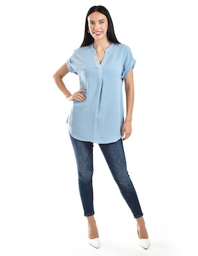 Blusa Roman Fashion manga corta para mujer