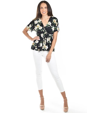 Blusa Roman Fashion manga corta para mujer