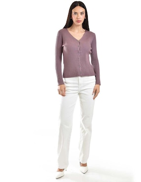 Suéter Roman Fashion cuello V para mujer