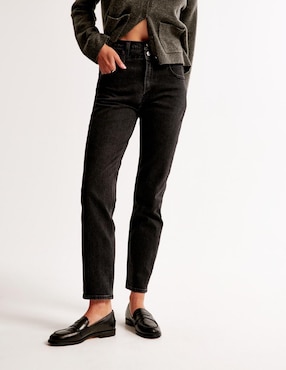 Jeans Straight Abercrombie & Fitch Corte Cintura Alta Para Mujer