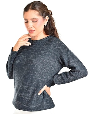 Suéter roman fashion cuello redondo para mujer