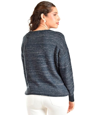 Suéter roman fashion cuello redondo para mujer