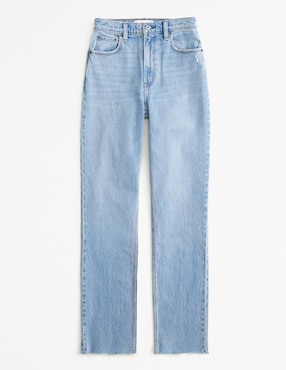 Jeans Straight Abercrombie & Fitch Corte Cintura Alta Para Mujer