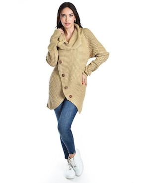 Suéter Roman Fashion cuello drapeado para mujer