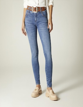 Jeans Skinny Studio F Corte Cintura Para Mujer