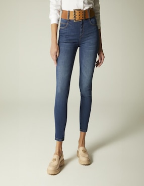 Jeans Skinny Studio F Corte Cintura Para Mujer