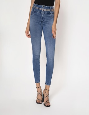 Jeans Slim Studio F Corte Cintura Alta Para Mujer