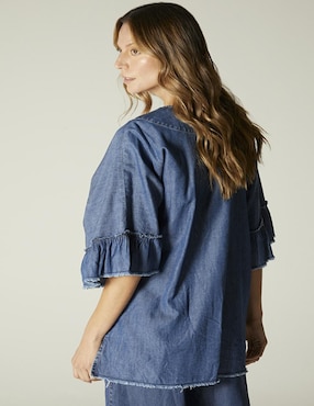 Camisa Studio F manga larga para mujer