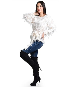 Blusa Roman Fashion manga larga para mujer