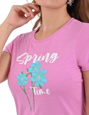 Playera manga corta Supply cuello redondo para mujer