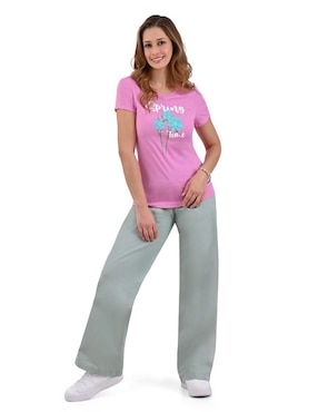 Playera manga corta Supply cuello redondo para mujer