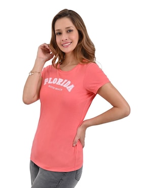 Playera manga corta Supply cuello redondo para mujer