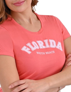 Playera manga corta Supply cuello redondo para mujer