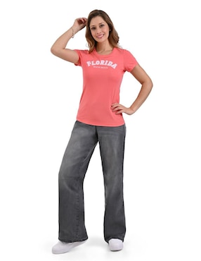 Playera manga corta Supply cuello redondo para mujer
