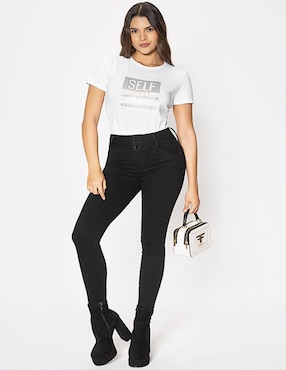 Playera manga corta Studio F cuello redondo para mujer