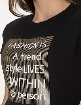 Playera manga corta Studio F cuello redondo para mujer