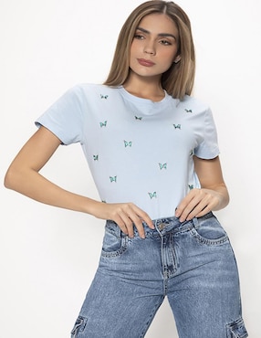 Playera Manga Corta Studio F Cuello Redondo Para Mujer