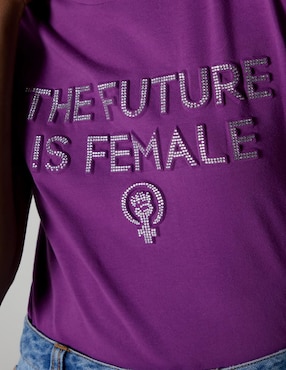 Playera manga corta Studio F cuello redondo para mujer