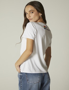 Playera manga corta Studio F cuello redondo para mujer