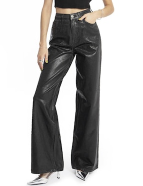 Jeans Wide Leg Roman Fashion Corte Cintura Para Mujer