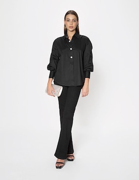 Camisa Studio F de algodón manga larga para mujer